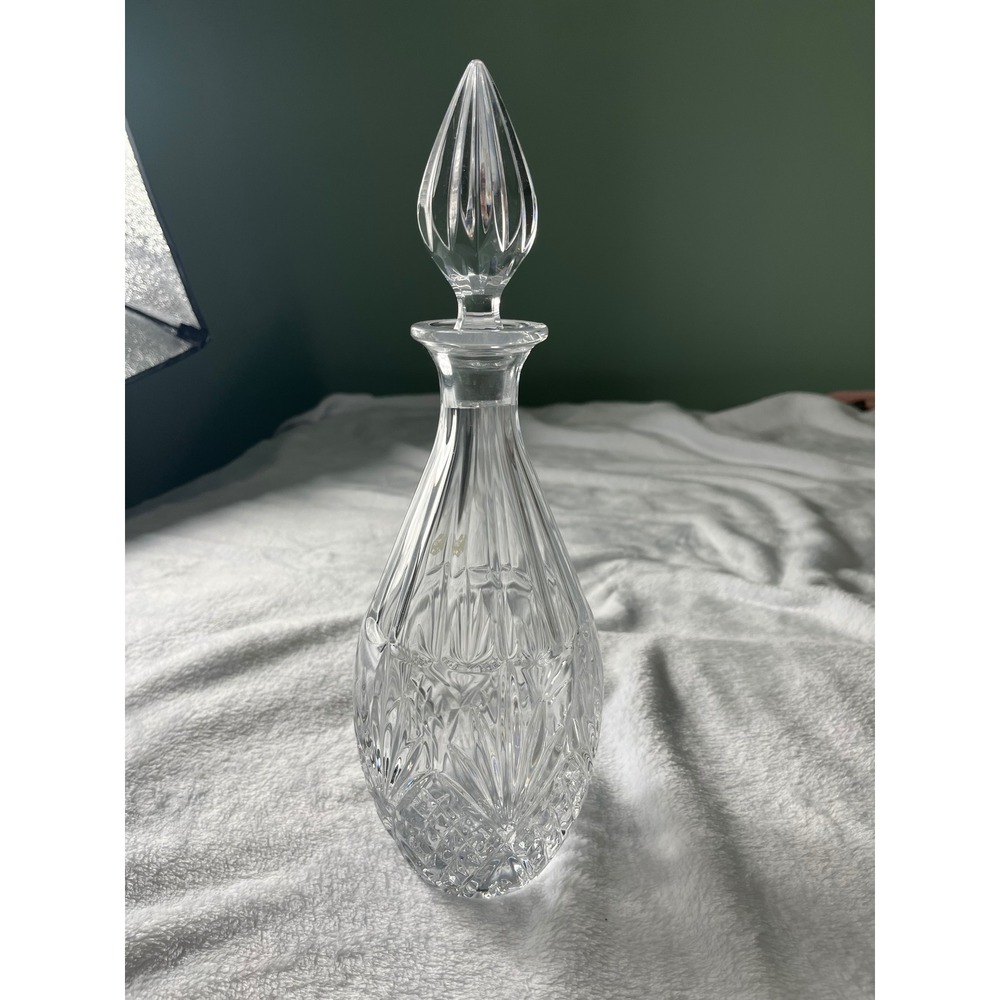 Nachtmann Cut Crystal Decanter with Stopper 13 inch Rare German Barware Clear